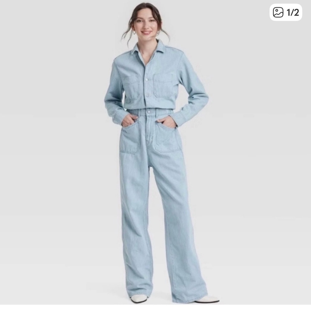 Universal Thread -Soft Light Denim Jumpsuit-NWT N… - image 1